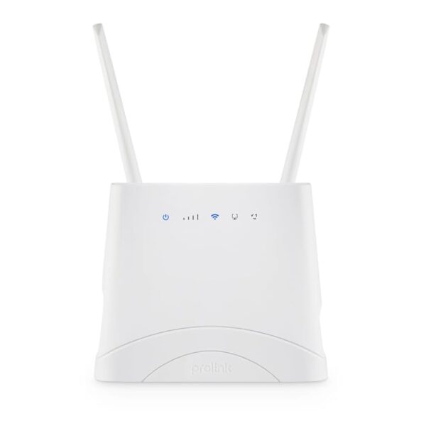 Prolink DL-7306 4G LTE wireless router with dual antennas, SIM slot, and LAN ports for high-speed 300Mbps connectivity.