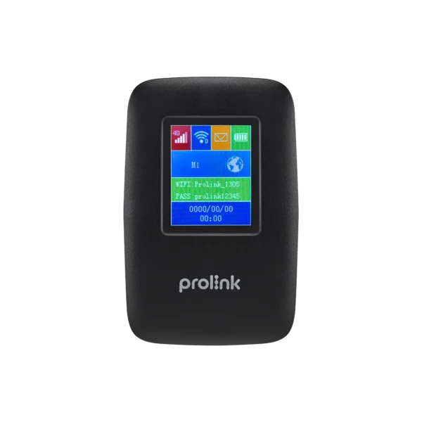 Prolink DL-7202 4G Mobile Wi-Fi router with SIM card slot and LED indicators, compact and battery-powered for portable internet access.